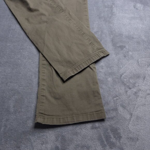 Democracy Womens Olive Green Straight Leg 4 Low Rise Faux Zip Pockets Stretch - Picture 6 of 8